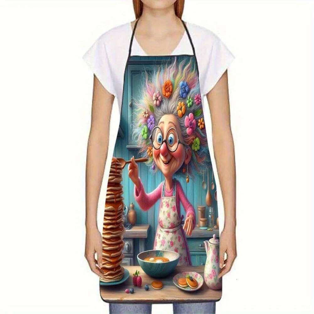 Chic Humorous Grandma Design Polyester Durable Aprons for Use By Both Men and Women in The Home Kitchen Apron S260205
