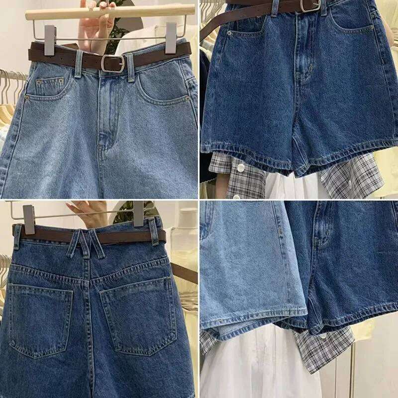 Fashion And Literature Korean Version Of Loose Denim Shorts For Women C260206