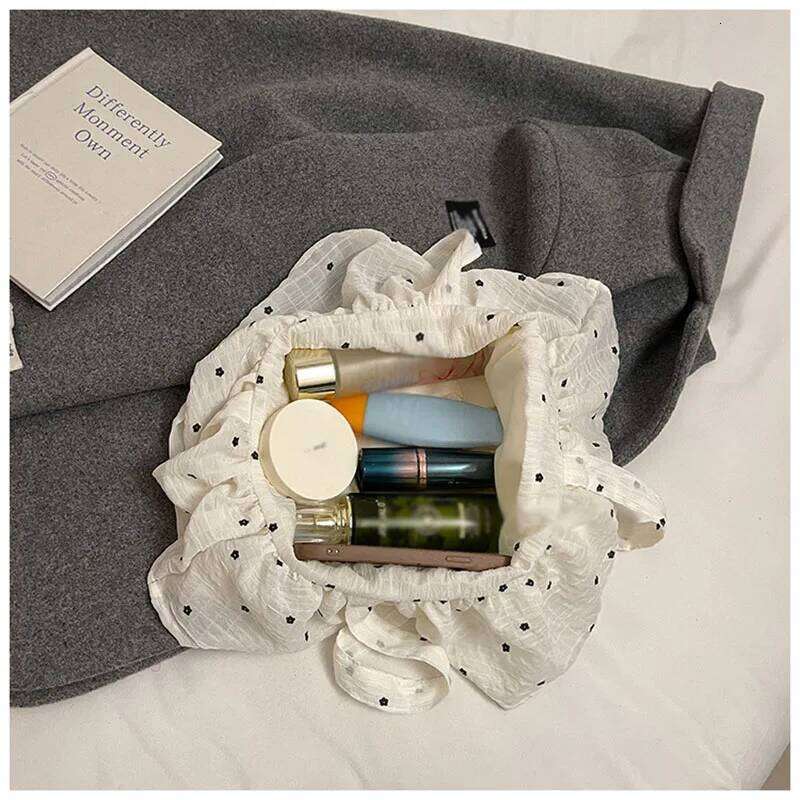 All-match Wave Point Chiffon Shoulder Large Capacity Fairy Mesh Handbag Commuting Korean Style Tote Bag Women Y260205