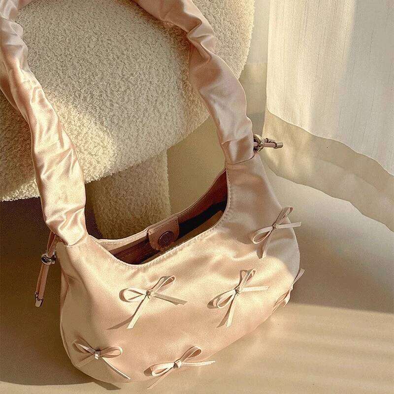 Unique Ruched Cute Versatile Bowknot High-Quality Women's Shoulder Handbag Y260205