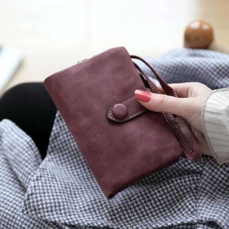 Leather Wallet Women Short Handbag Anti-theft Coin Purse Card Holder Mini Bag 547A Y260206