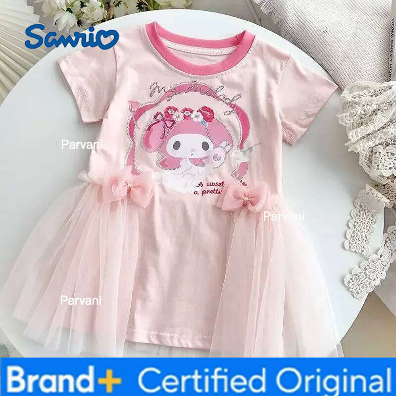 Sanrio hello kitty T-shirt dress summer cute cartoon girl kuromi short sleeve princess skirt children H2602061 - view 7