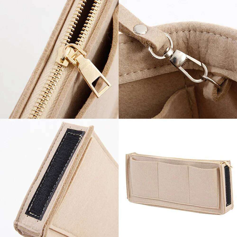 Brand Make up Organizer Felt Insert For Handbag Travel Inner Purse Portable Cosmetic Bag Fit Various Storage functional Bags Y260206