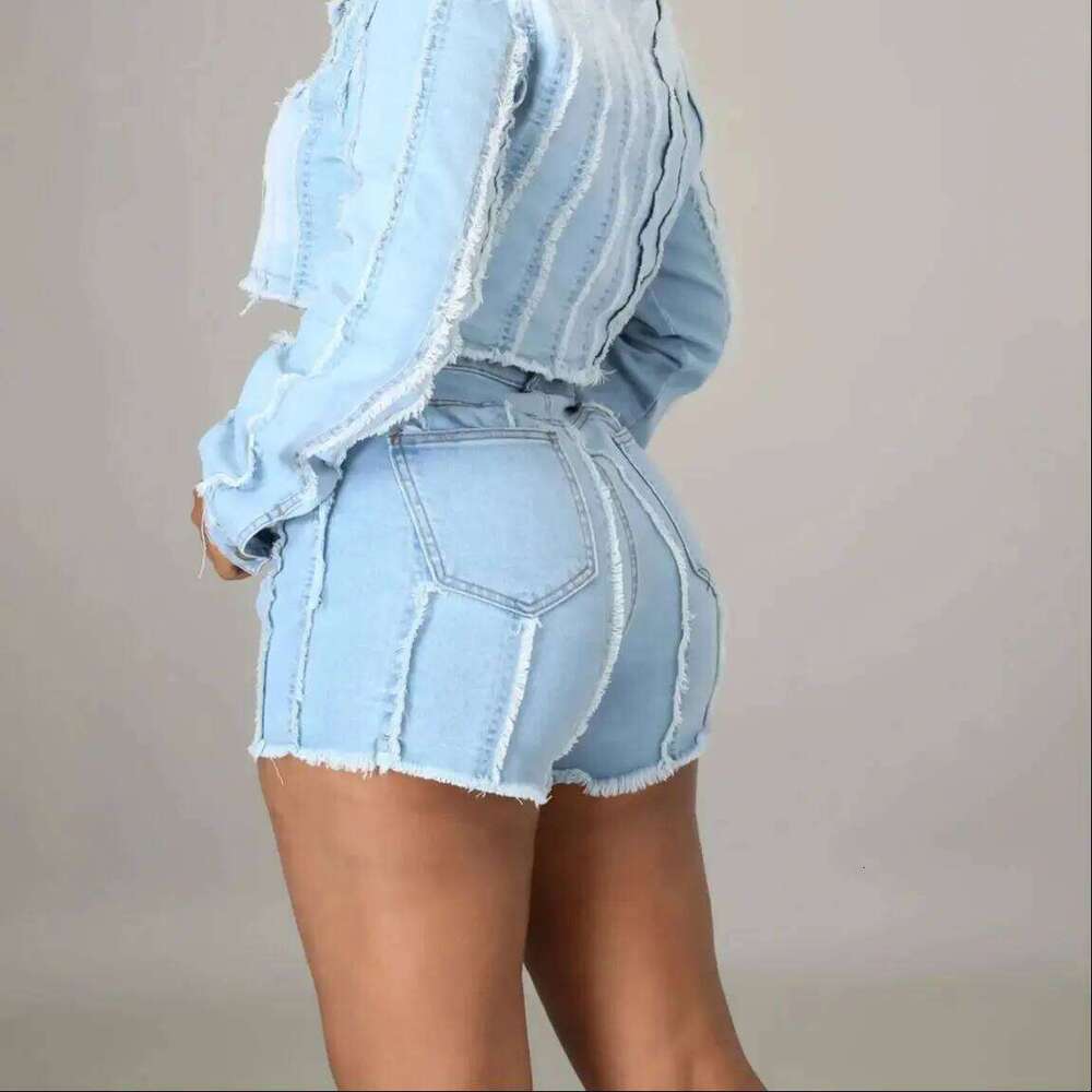 Retro High Street Fashion Distressed Asymmetrical Hem Design Straight Leg Short Jeans for Women Trendy Casual Denim jeans mujer C260206