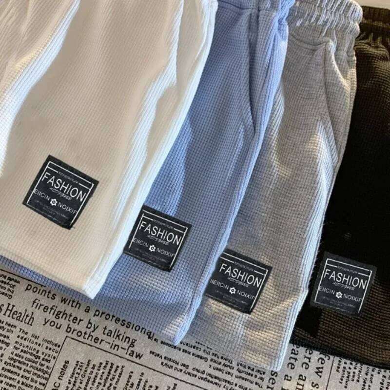 Waffle Comfortable Casual Sports Women's Summer Loose Home Pajama Pants Wear Pocket Shorts XJ260206