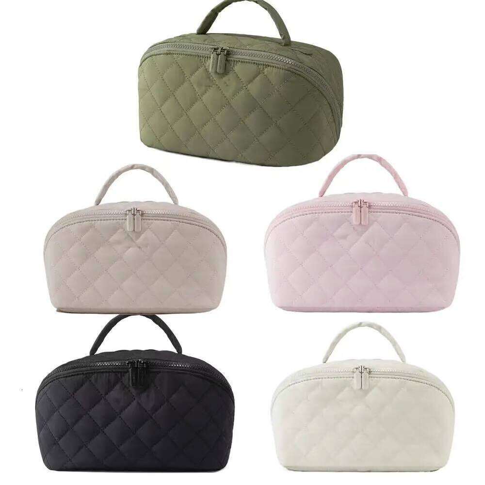 2025 Women Large Capacity Waterproof Quilted Cosmetic Bag Double Layer Travel Toiletry Makeup Multifunctional Organizer Y260206