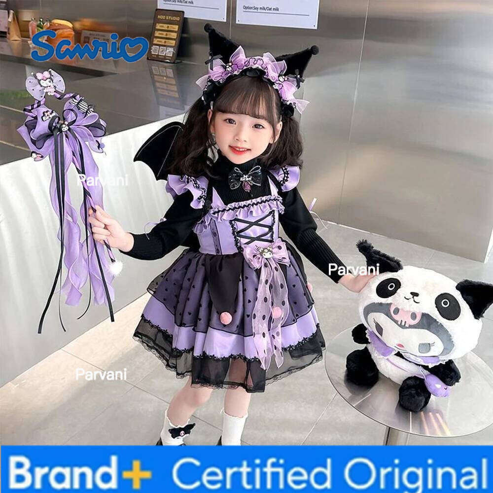 Sanrio Cartoon Kuromi Girl Children Lolita Kawaii Princess Birthday Party Role Play Tutu Dress Costume Cute Halloween Gift H260206 - view 7