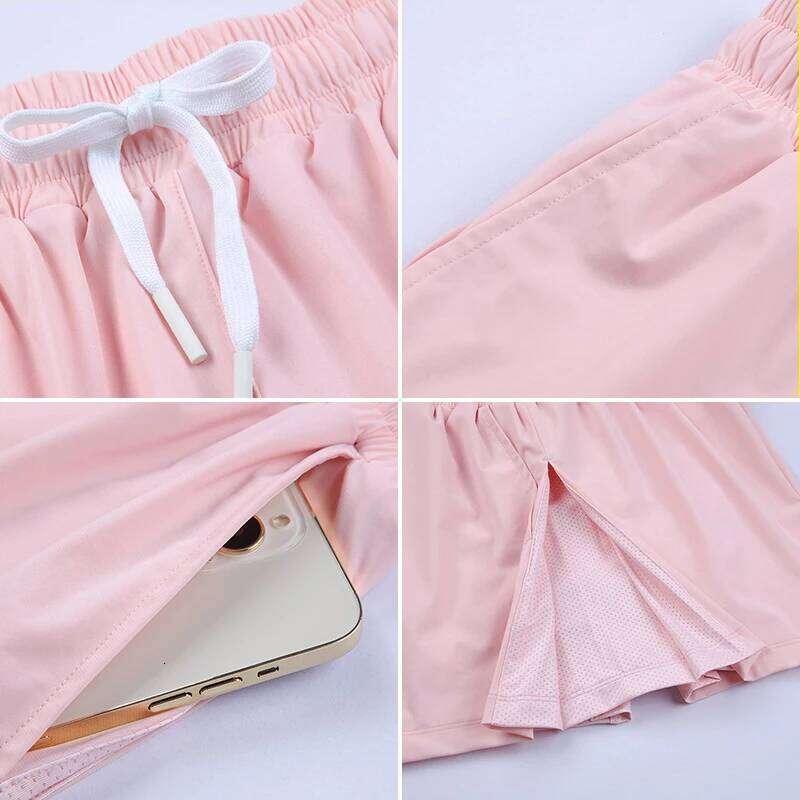 Woman Short Outdoor Sport Double-layer Yoga Shorts Pants Quick Dry Breathable Stretch Fitness Running XJ260206