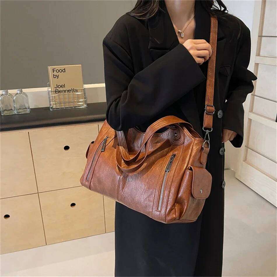 Female Handbag Large Capacity Shoulder Big Stylsih Tote Ladies Soft Leather Hobos Messenger Bags Women Shopper Bag Sac Y260205