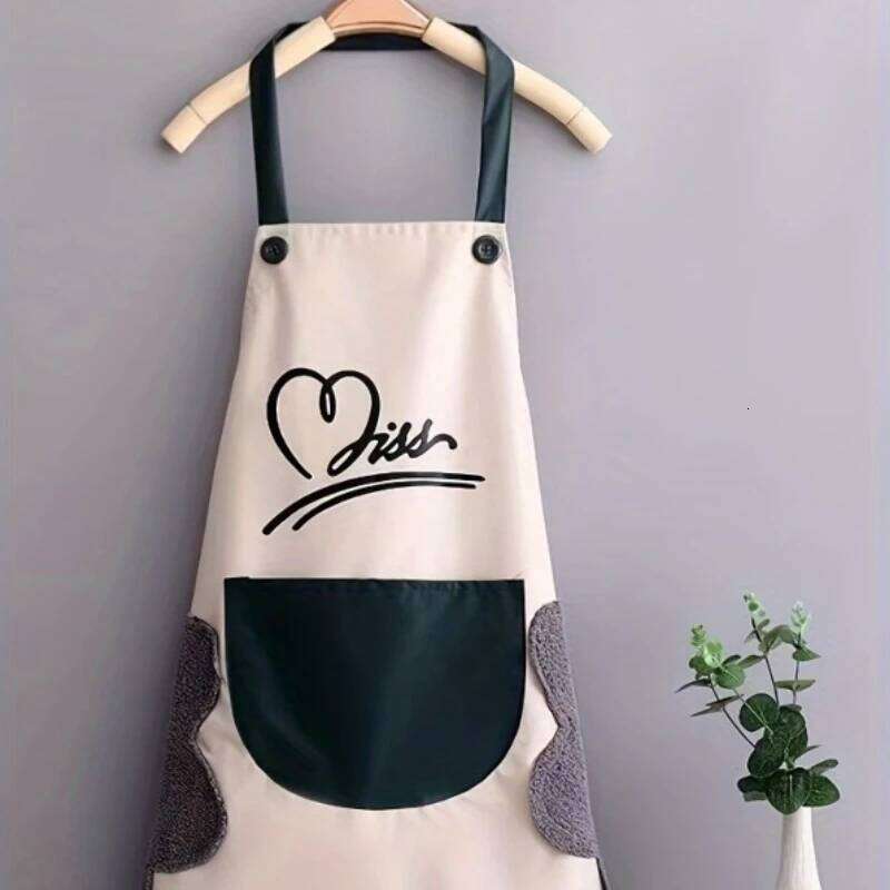 1pc Apron with Pocket, Modest Style, Solid Color, Lace-up Detail, Woven, Stain-Resistant, for Kitchen and Work, Unisex S260205