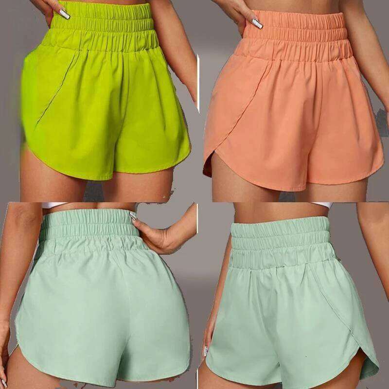 Waisted Running Yoga for Women, Quick Dry Light Weight Liner High Split Athletic Gym Workout Shorts XJ260206