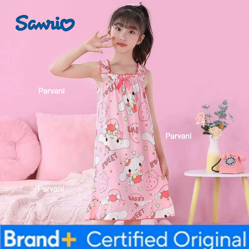 Sanrio Cartoon Print Girls' Pajamas Summer Short-Sleeved Children's Nightgown Home Wear Lightweight Air Conditioning Clothing H2602061 - view 5