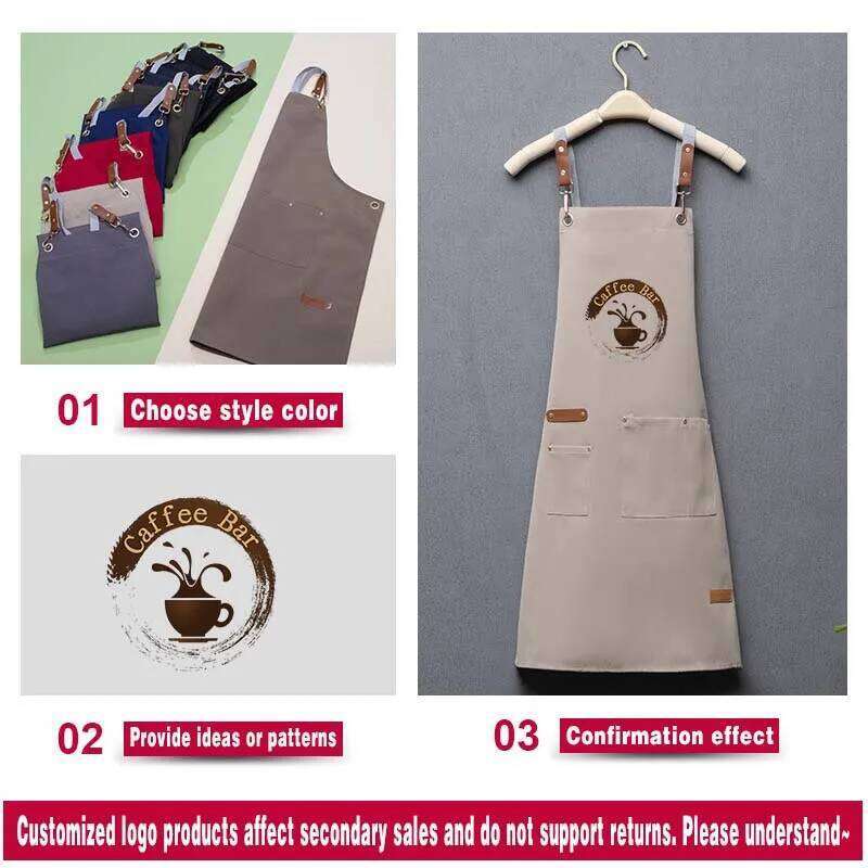 Customize Company LOGO Restaurant Work Cloth Waterproof Oil Resistant and Durable Fabric Wearable All Seasons Sleeveless Apron S260205
