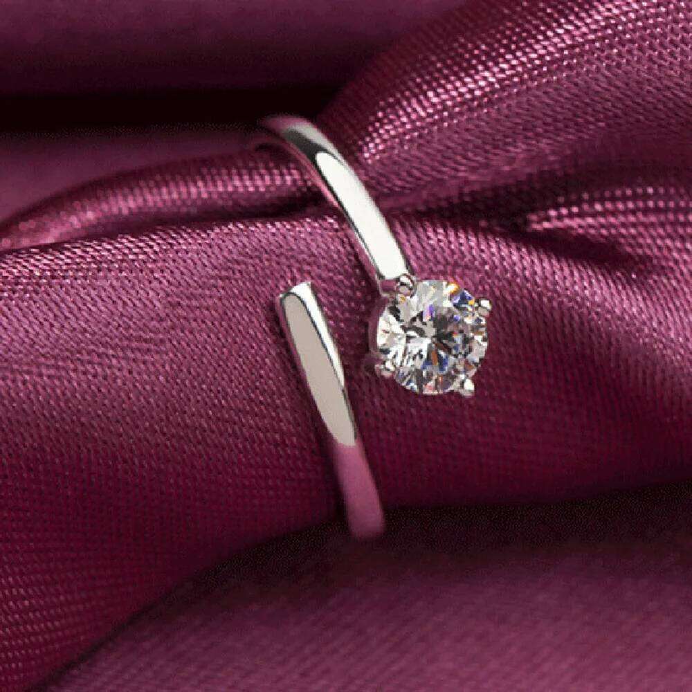 925 Sterling Silver Temperament Zirconium Opening Ring Couples Fashion Simple Birthday Party Wedding Anniversary Gift W260206