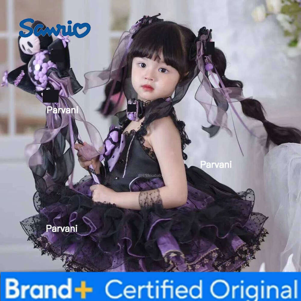 Sanrio Birthday Party Childrens Gauze Layed Cake Sundress Summer Lolita Ball Gown Backless Dress Girls Kids Princess Lace Skirts H2602061 - view 7