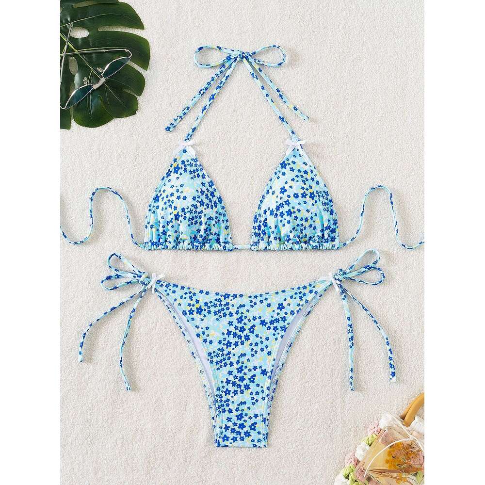 Leopard Print Bikini Set Women Adjustable Tie Side Bandage Swimwear Sexy Two-Piece Bathing Suit Beach Vacation Z260206