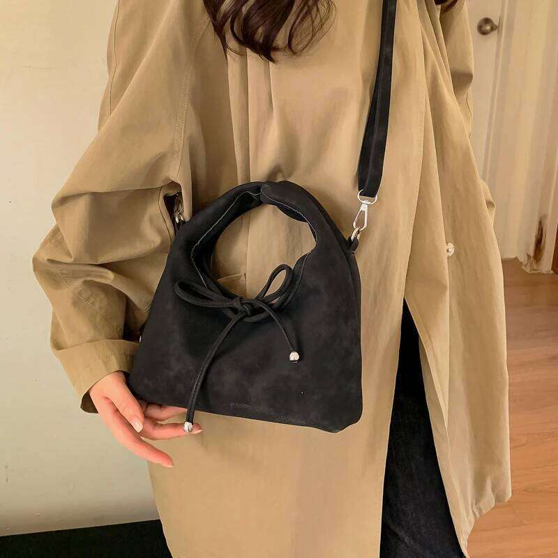 Fashion Bowknot Small Top-handle For Women PU Leather Solid Color Dumpling Bag Casual Street Shoulder Cross Body Hobo Bags Y260205