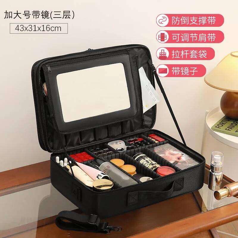 Professional Case Female Travel Big Capacity Beauty Nail ToolBox Cosmetic Organizer Suitcases For Makeup Storage Boxs Y260206