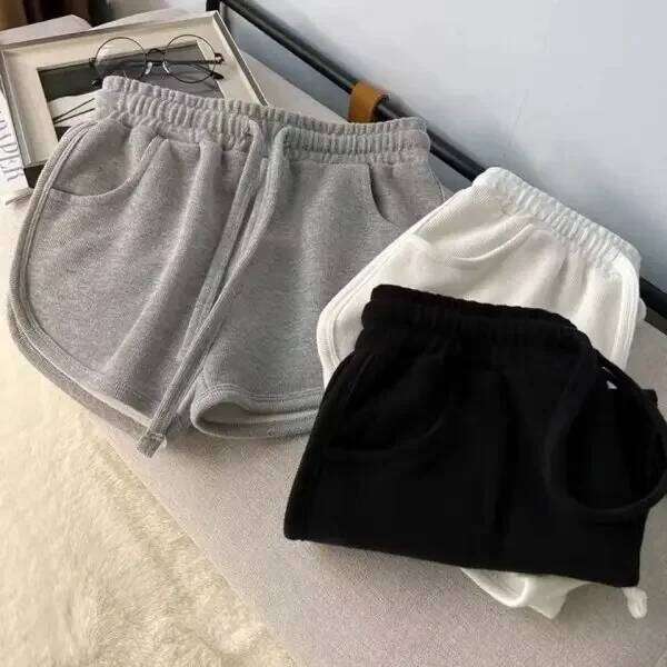 Mini cotton summer Korean version casual sports shorts women loose wide legs A word C260206