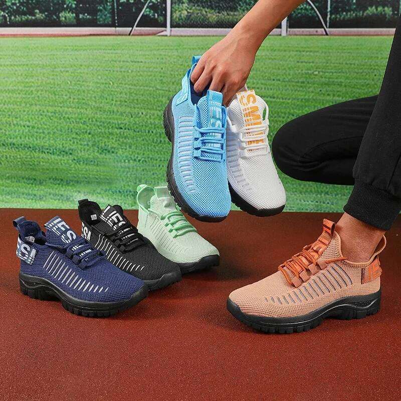 Men's Trendy Design Mesh Lightweight Breathable Comfortable Non Slip with A Lace Up Sole for Casual Walking Sports Shoes