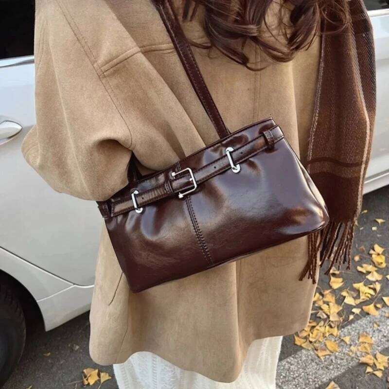 Vintage Handbag for Women 2025 New Autumn/winter Underarm Commuting Belt Korean Casual Single Shoulder Tote Bag Satchels Sac Y260205
