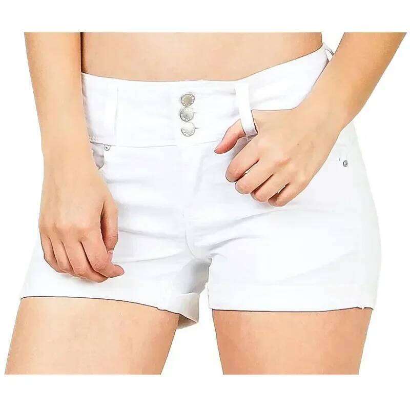 Women's New Summer Fashion Waistband Denim Stretch Fabric Casual Versatile Street Shorts XJ260206