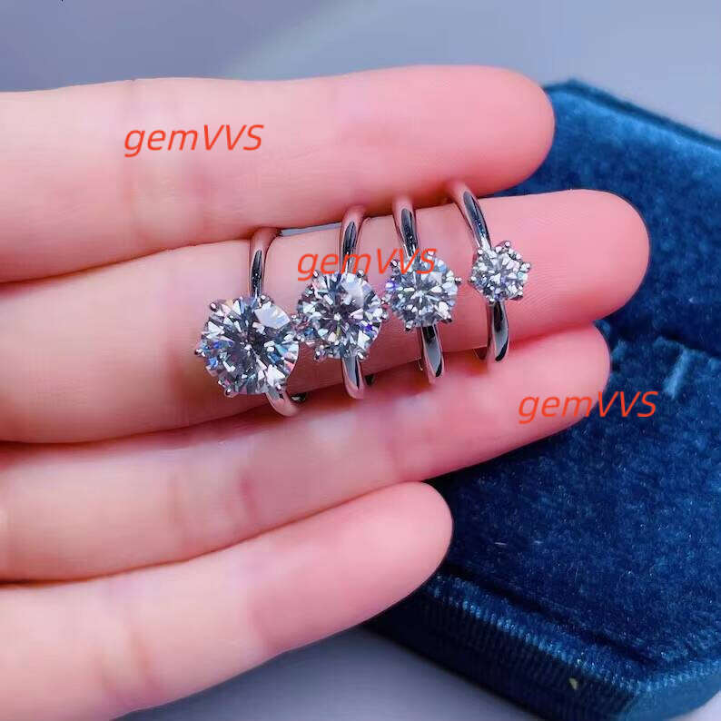 High Quality Moissanite Diamondring 100%S925 Sterling Sliver Fine Jewelry Women Men Diamond Engagement Wedding Bands Couplerings