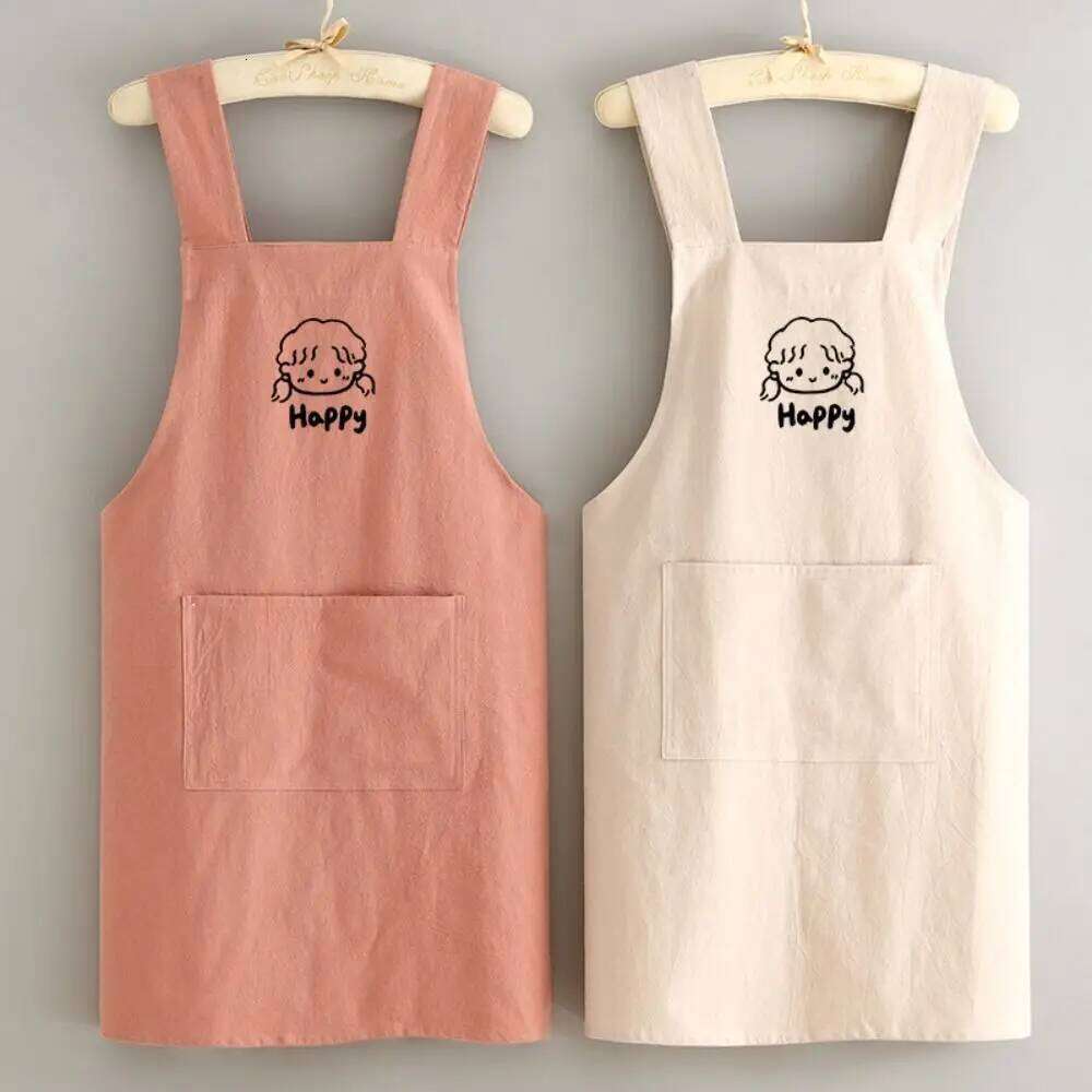 Simple Cotton Japanese Waist Breathable Home Cooking Smock Anti Dirty Kitchen Aprons Boys and Girls S260205