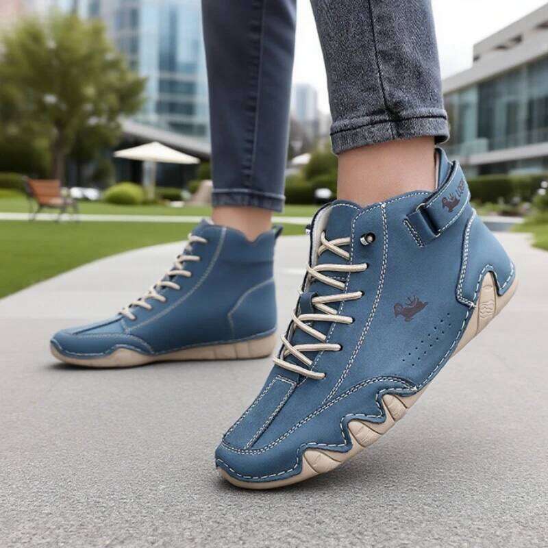 Spring High Top Women's Shoes Casual Comfortable Breathable Soft Soled Shoe High-quality Anti Slip Loafers Men's Flat Bare Boots