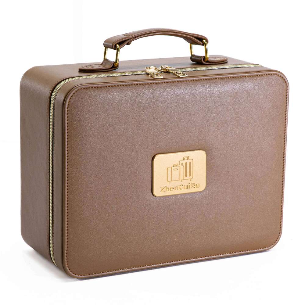 Bag with Mirror of LED Lighted Train Cosmetic Case Large Waterproof Makeup Tool box Travel Storage Box Y260206