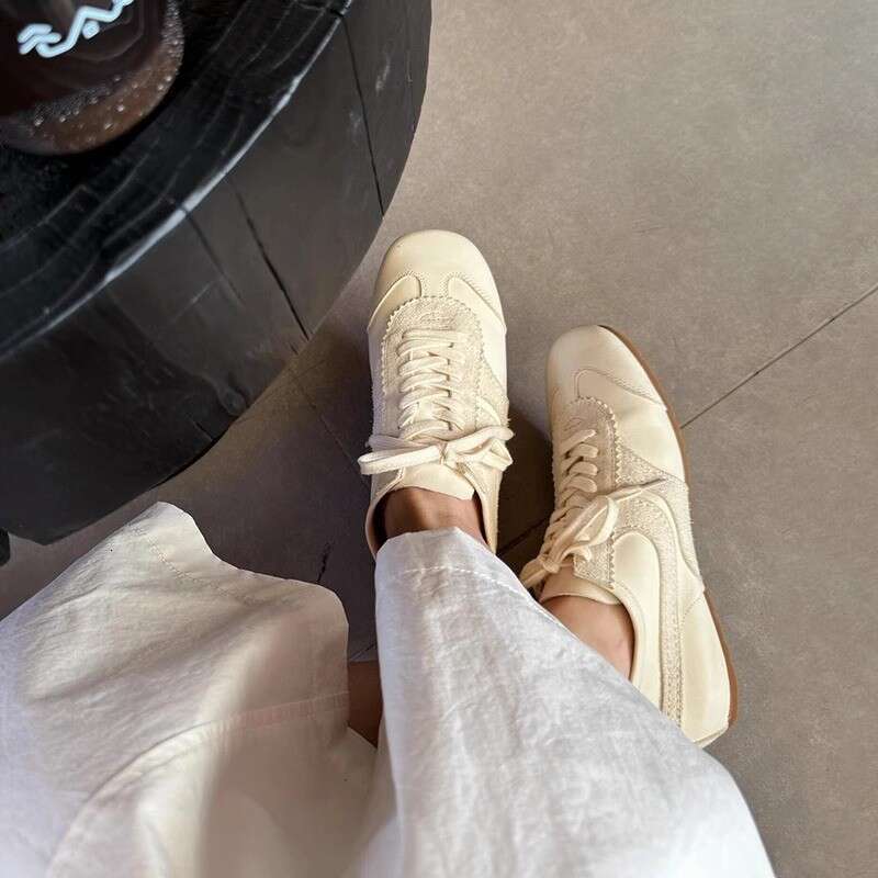 With Box Niche Retro Melad Brown Flat Square Toe German Training for Women 2026 Design Shoe New Casual Sneakers White Shoes Free Gift