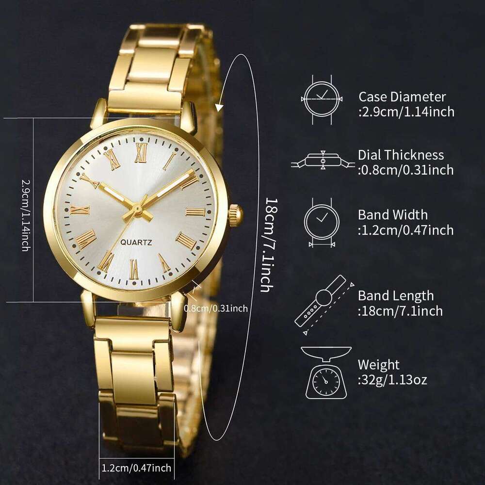 4PCS Fashion Women Watches Rhinestone Bracelets Set Alloy Strap Ladies Quartz Wristwatch Reloj Mujer Girls Clock Without Box Z260206