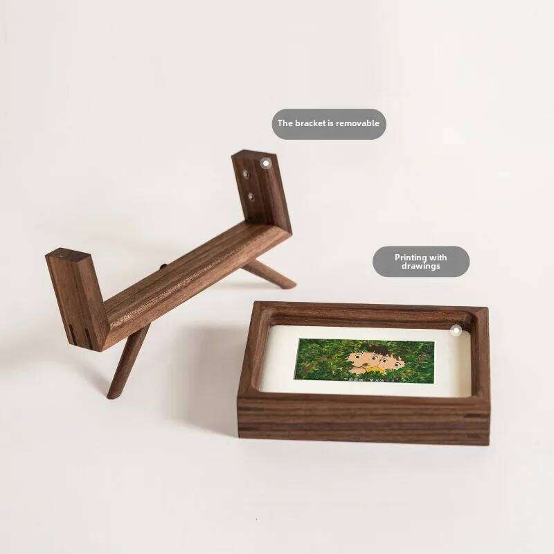 Solid Wood Photo 5/6 Inch Detachable Display Rack High-End Picture Frame for Living Room or Tabletop Home Decoration S260205