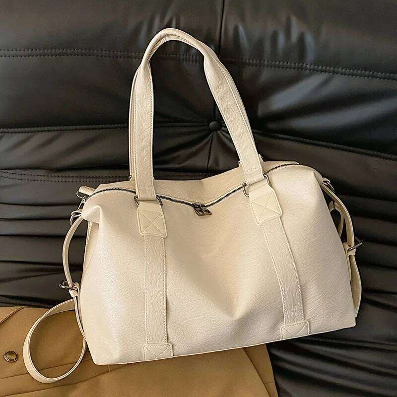 Fashion Tote Leather Women Simplicity Handbag Solid Vintage Shoulder Messenger Bag for Ladies Y260205