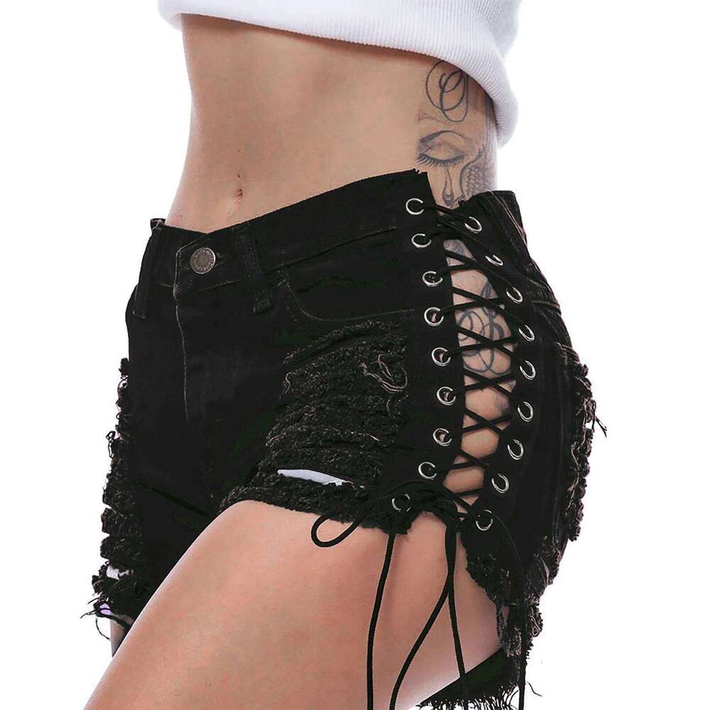 Sexy High Waist Tassel Broken Denim Female Summer Korean Version Raw Edge Wide Leg Loose Plus Size Jean Shorts Women XJ260206