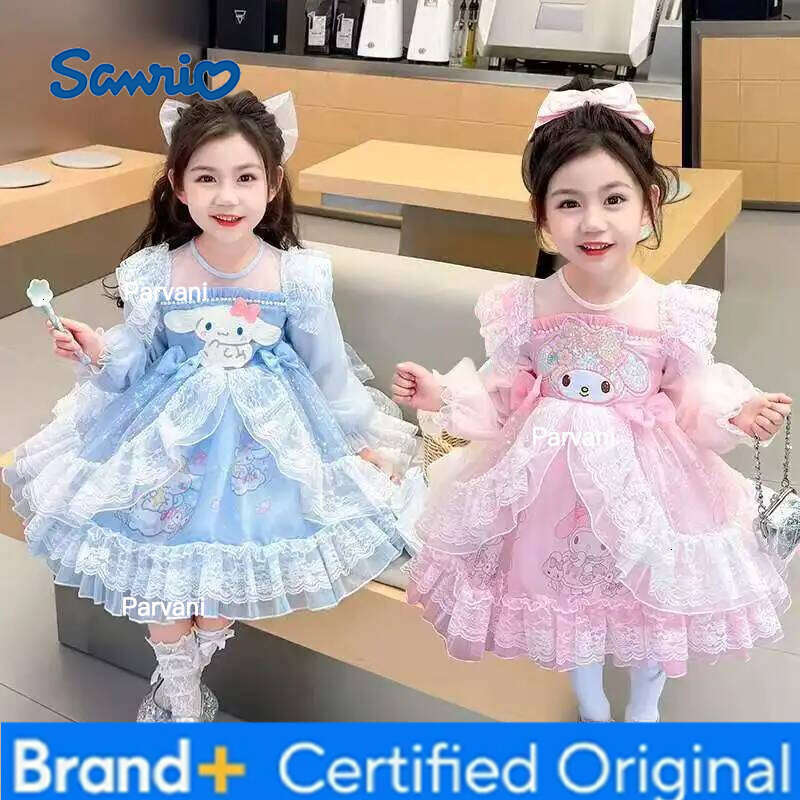 Sanrio Cartoon Cinnamoroll Lolita Princess Dresses Kawaii Kids Cosplay Dress Anime Outdoor Party Children Cute Birthday Gifts H2602061 - view 3