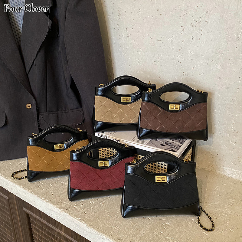 Retro high-end diamond quilted handbag New fashionable matte shoulder bag Women's high-quality luxury handbag Versatile commuter crossbody should