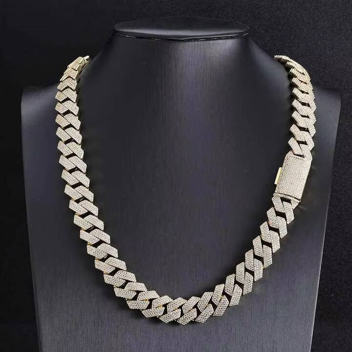 Majestic Unisex 15mm Four-Row Iced Lab Grown Diamond IGI Certified Brilliant Cut Necklace Miami Cuban Link Chain Gold/Silver
