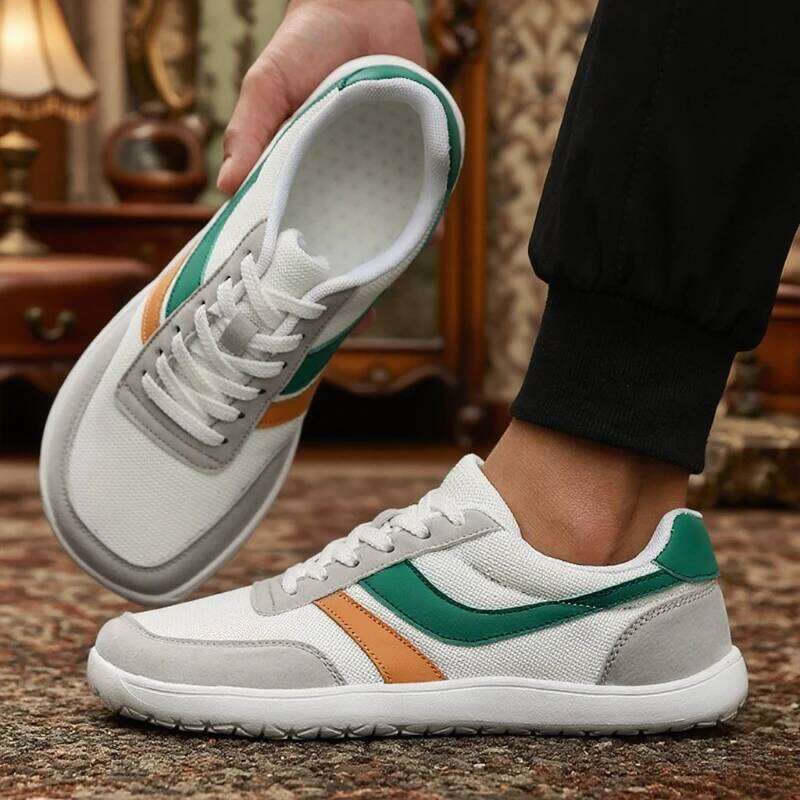 New Toe Casual Versatile Soft Sole Wide Last Walking Shoes Fashion Breathable Mesh Comfortable Sneakers Men