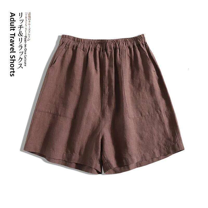 Comfortable Loose Women's Cotton Linen Shorts Elastic Waist Thin Style plus Size Casual Fashion Summer Artistic Retro Pants XJ260206