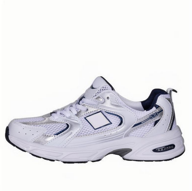 10A Original New NBABalance 530 Classic Vintage Mesh Fabric Faux Leather Casual Men's and Women's Running Shoes White Silver MR530SG AAAAA