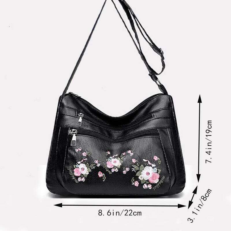 Neutral style handbag - new women's crossbody with embroidery, single shoulder bag, casual bag XJ260129