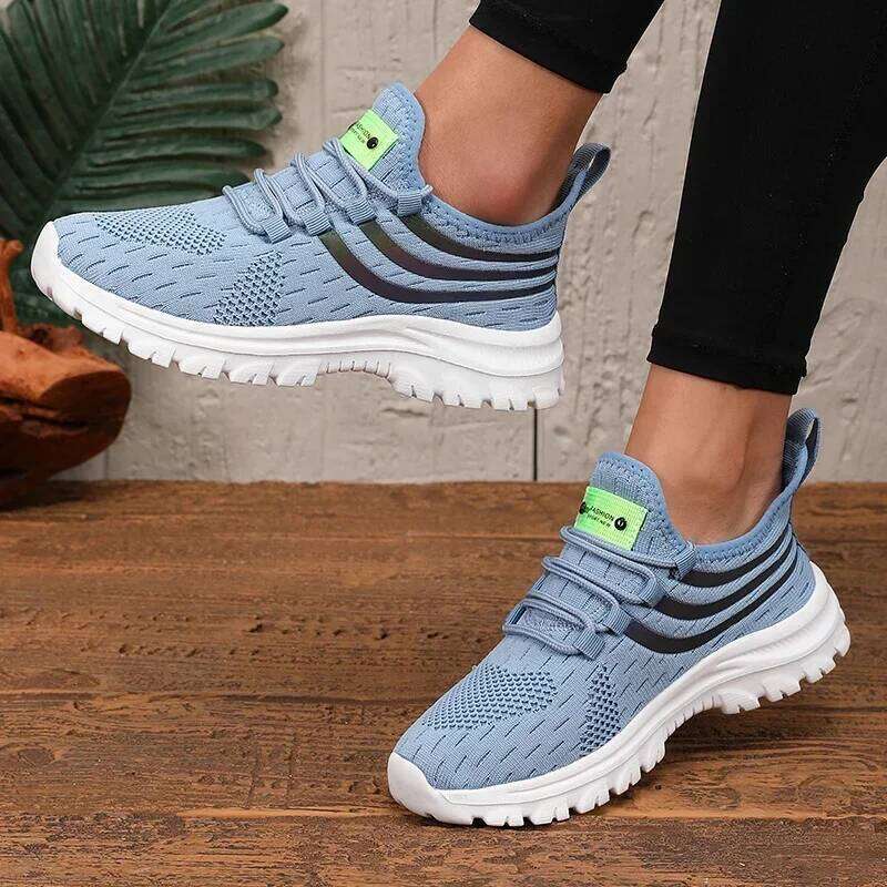 Lightweight Breathable Comfortable Fashionable Versatile Knit Designer Sneakers for Women Training Tennis Shoes
