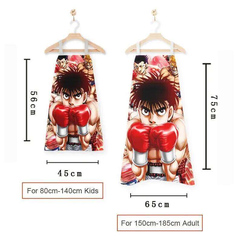 Hot Anime Hajime No Ippo Print Cooking Apron Waterproof Kamogawa Boxing Gym Pinafore BBQ Waiter Chef Kitchen Aprons S260205