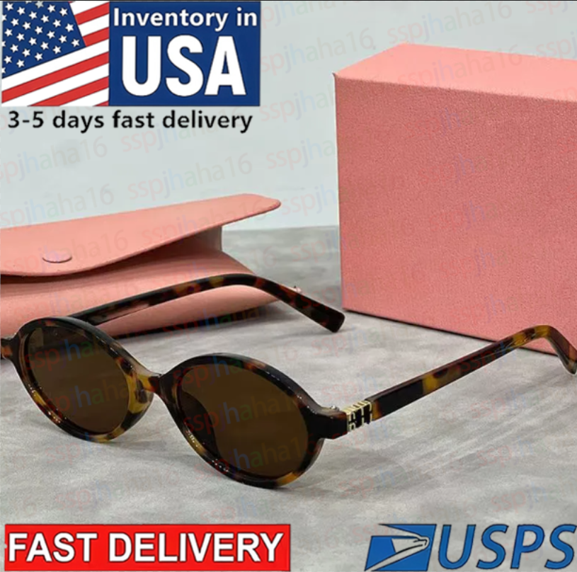 Women's miulys miulys sunglasses vintage small oval frame sunglasses SMU04Z designer men's diamond glasses SMU11WS SMU09WS