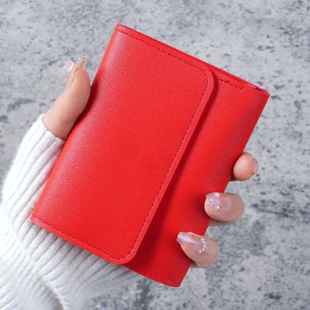 New Cute PU Leather Small Hasp Girl Credit Card Holder Coin Female Wallet Short Purse for Women Y260206
