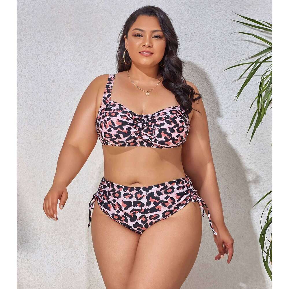 2025 New Plus Size Swimwear for Women Swimsuit Large Bathing Suits Two-piece High Waist Push Up Bikini Set Sexy Separate Stylish XJ260206
