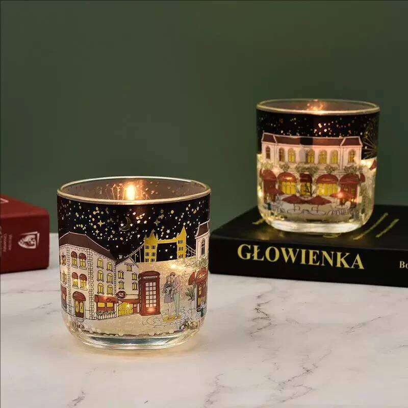 Scented Jar Festive Atmosphere Candles London Street Scene Pattern Heat Sensing Fragrance Candle for Holiday parties S260205 339