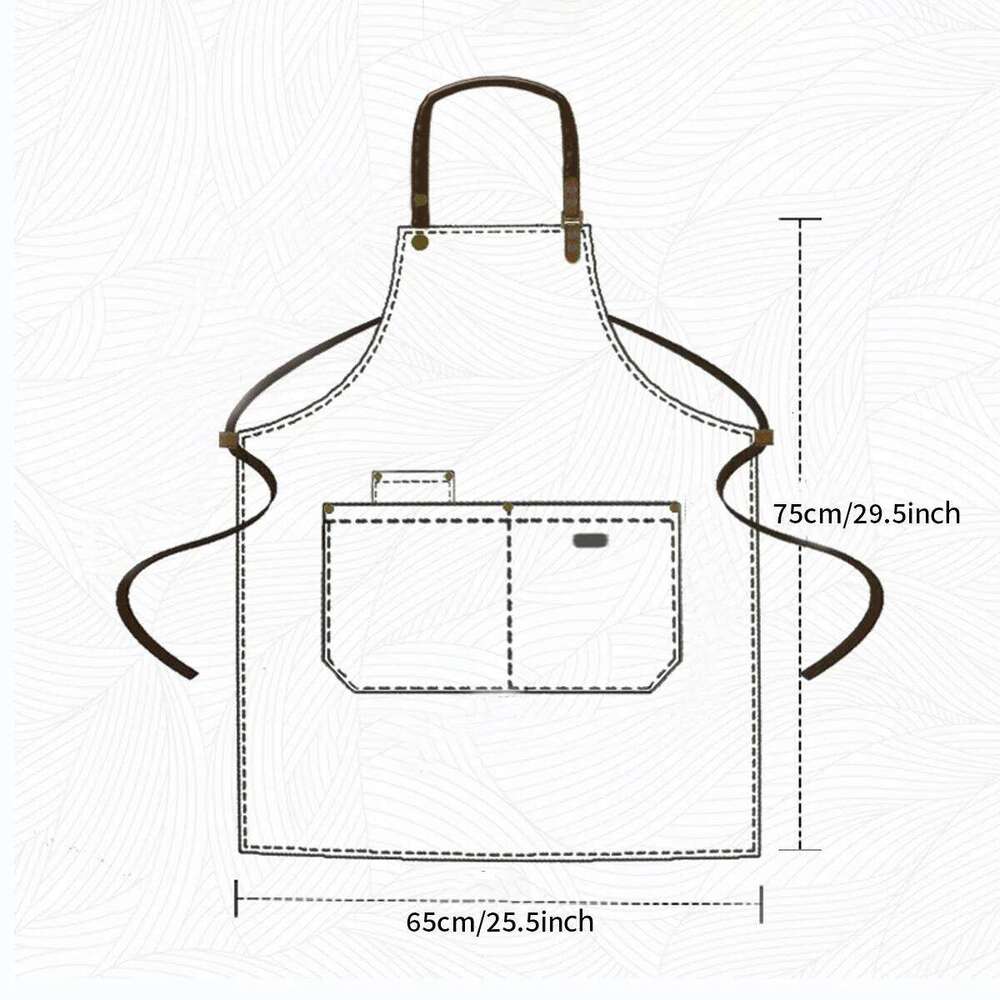 1 Piece Chef Apron Unisex Waterproof Canvas Durable for Restaurant Hotel Baking Beauty Salon Nail Art Kitchen Cooking S260205 76b