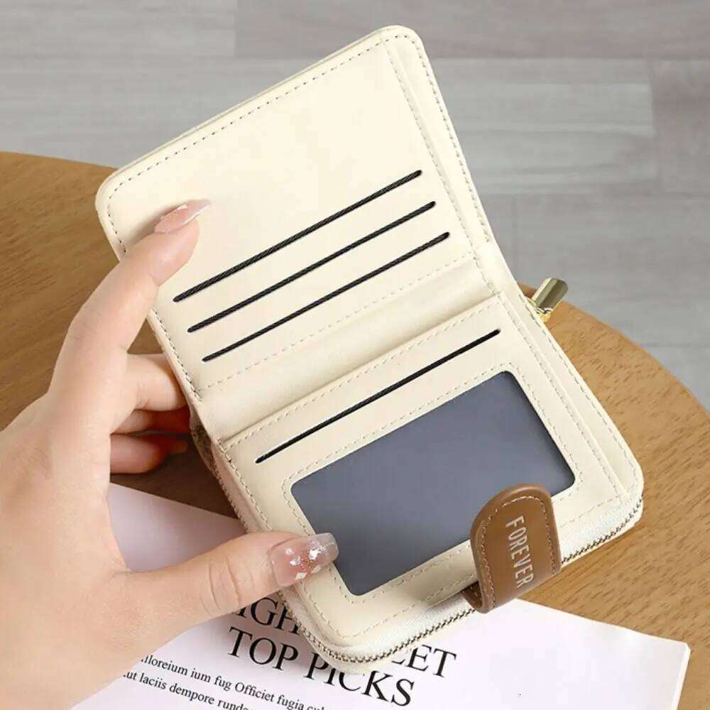 Fashion Flower Short Wallet Mini PU Leather ID Card Holder Lightweight Large Capacity Money Bag for Women Y260206